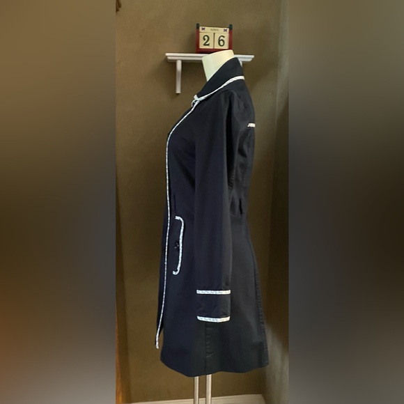 Merona Black & White All Weather Trench Coat with pockets women’s size SP - Picture 3 of 14